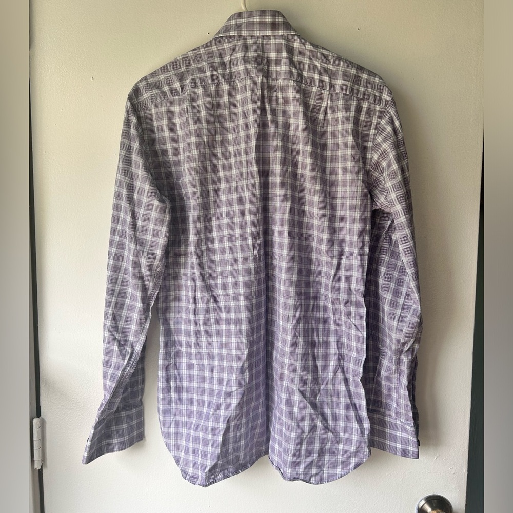 Hammer Made Purple Checkered Button-Up Shirt 39/1… - image 5